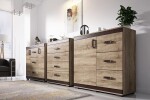 Obývací stěna Daily Barva korpusu: Wenge, Lišta: Wenge, Barva dvířek: Dub - sonoma