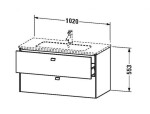 DURAVIT - Brioso Umyvadlová skříňka 55x102x48 cm, 2 zásuvky, lesklá bílá BR410302222