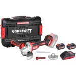 Aku úhlová bruska 125mm, bezuhlíková, regulace otáček, 2× 4,0Ah, 20V ShareSYS, Worcraft CAG-S20LiBM