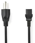 Nedis Napájecí kabel US – IEC-320-C13 černá / Napájecí kabel / 2 m / US zástrčka (CEGL11500BK20)