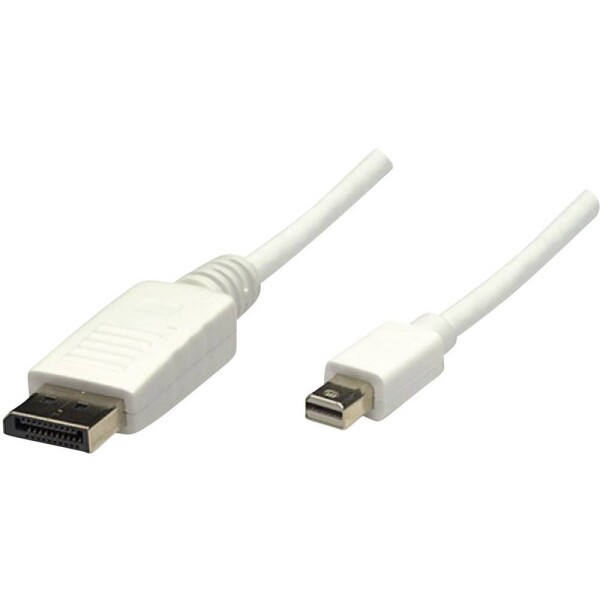 Manhattan Mini-DisplayPort / DisplayPort kabelový adaptér Mini DisplayPort konektory, Konektor DisplayPort 2.00 m bílá 324748-CG Kabel DisplayPort