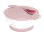 KikkaBoo Miska s přísavkou, víčkem a lžičkou s tepelným senzorem Pink / Vhodné pro děti od 4 měsíců (31302040076KB)