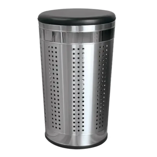 MSV koš na prádlo s polstrovaným víkem nerezová ocel / 46 L (3700703901211)