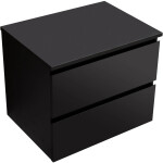 CERANO - Koupelnová skříňka Carole - černá matná + deska pod umyvadlo Navira Slim - 18 mm - 70x49,8x46 CER-8050BD82822