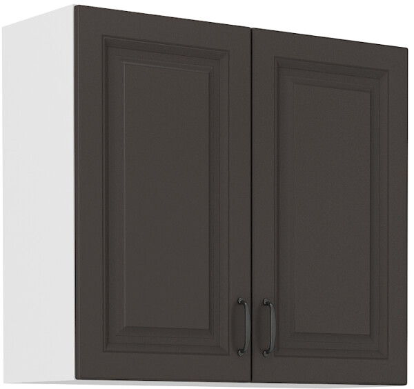 Horní skříňka Stilo 80 G-72 2F Barva korpusu: Bílá, Barva dvířek: Grafit
