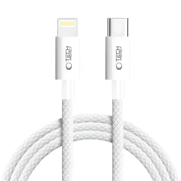 Tech-Protect UltraBoost šedá / Nabíjecí kabel / USB-C - Lightning / 27W / 2 m
