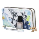 Velká dámská koženková peněženka se dvěma zipy Kris, tmavě modrá