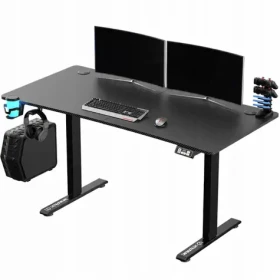 ULTRADESK LEVEL V2 černá / Herní elektricky nastavitelný stůl / 140 x 68 x 72-117 cm / držák slucháteknápojů (UDESK-LVA-BLANK)