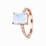 Royal Fashion prsten 14k zlato Vermeil GU-DR23091R-ROSEGOLD-MOONSTONE-TOPAZ Velikost: 7 (EU: 54-56)