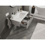 MEXEN/S - Rivel koupelnová skříňka 90 cm s umyvadlem Otis, 1 šuplík, reliéf , šedá mat/bílá mat 91A20-09023-1-BF62-W18M01