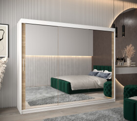 Šatní skříň Abi T3 Barva korpusu: Bílá, Rozměry: 250 cm, Dveře: Dub sonoma