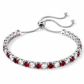 Náramek s červenými zirkony Cianoti, Červená 26 cm