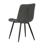 Židle jídelní, šedá látka, nohy černá kov