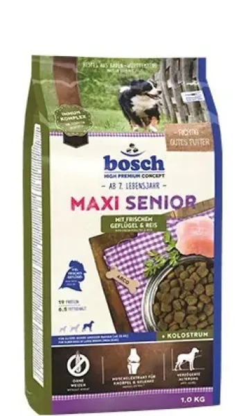 Bosch Maxi Senior drůbež rýže 12,5 kg / Granule pro psy / pro seniory / bez lepku (VAT006470)