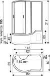 KERRA - Kabina s hydromasáží Fantasia 150x85 (pravá) 5907548107947