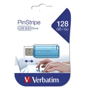 Verbatim Store 'n' Go PinStripe 128GB modrá / Flash disk / USB 2.0 / čtení 12 MB/s / zápis 5 MB/s (49461)