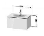 DURAVIT - L-Cube Umyvadlová skříňka 40x72x48 cm, 1 zásuvka, lesklá bílá LC613602222