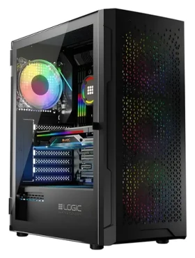 Logic Aramis ARGB Midi černá / ATX / micro-ATX / mini-ITX / bez zdroje / 1 x USB 3.0 / 2 x USB 2.0 / průhledná bočnice (AT-ARAMIS-10-0000000-0002)