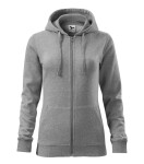 Trendy Zipper mikina dámská tmavě šedý melír S