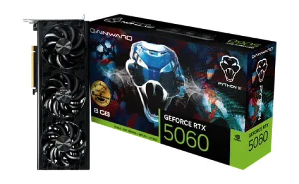 Gainward GeForce RTX 5060 Python III OC / Grafická karta / 8GB GDDR7 / 128-bit (NE75060T19P1-GB2063T)