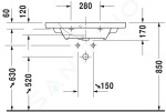 DURAVIT - DuraStyle Umyvadlo nábytkové Compact, 785x400 mm, s 1 otvorem pro baterii, bílá 2337780000