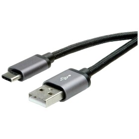 Roline USB kabel USB 2.0 USB-A zástrčka, USB-C ® zástrčka 0.80 m černá stíněný 11.02.9027