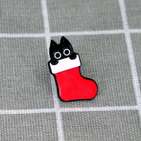 Pinarna.cz Černá kočka ve vánoční ponožce