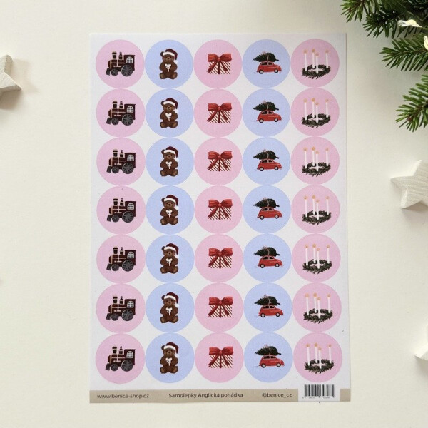 Be Nice Samolepky vánoční - Anglická pohádka