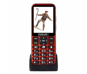 EVOLVEO EasyPhone LT, mobilní telefon pro seniory s nabíjecím stojánkem, červená EDF_546825