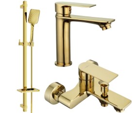 MEXEN - Mexen Royo DQ62 Set umyvadlové a vanové baterie s příslušenstvím zlata 72203DQ62-50