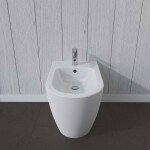 DURAVIT - ME by Starck Stojící bidet 370x600 mm, otvor pro baterii, WonderGliss, bílá 22891000001