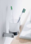 DURAVIT - D-Code Pohárek na kartáčky a pastu s držákem, levý, mléčné sklo/chrom 0099191000