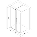 MEXEN/S - Velar sprchový kout, posuvné dveře 100 x 90 cm, dekor, chrom 871-100-090-31-01