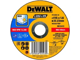 DeWalt DT43905-QZ / Řezný kotouč na nerezovou ocel / Průměr 115 x 22.3 mm / Šířka řezu 1.6 mm (DT43905-QZ)