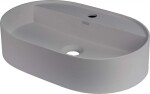 DEANTE - Silia metalická šedá Granitové umyvadlo, na desku, s policí na baterii - oválná CQS_SU6B