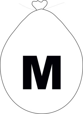 Balónek písmeno M bílé balonky.cz Balónek písmeno M bílé balonky.cz