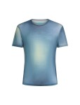 Pánské merino triko s krátkým rukávem ICEBREAKER Mens 75 Cool-Lite Featherlight SS Crewe AOP, Atlan/Flintblue/Seagl/Aop velikost: M