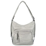 Dámská praktická koženková kabelka/batoh Milie, světle šedá