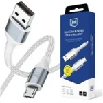 3mk Hyper kabel N-SERIES USB-A na Micro 1m 5V/2.4A 12W bílá (5903108680356)