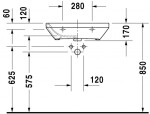 DURAVIT - DuraStyle Umyvadlo Med, 60x44 cm, bez otvoru pro baterii, s WonderGliss, bílá 23246000701