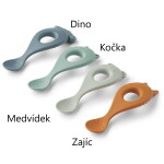 LIEWOOD Dětská lžička Liva Whale Blue Multi Mix Medvídek, šedá barva, plast