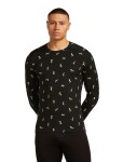 ICEBREAKER Mens 200 Oasis LS Crewe Snow Day AOP, Black/Peridot/Aop velikost: M