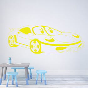 Samolepka Dětské autíčko Porsche Barva: žlutá, Velikost: 80 x 37 cm