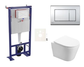 Cenově zvýhodněný závěsný WC set SAT do lehkých stěn / předstěnová montáž + WC SAT Infinitio SIKOSSIN21 SIKOSSIN21