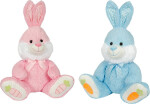 Plyšový králík sedící modrý/růžový 70 cm