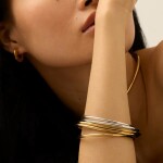 ELENYS Bangle Duo – pozlacený sada 18K žluté zlato & ocel Délka náramku: Průměr 6 cm / obvod cca 18,8 cm
