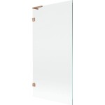 MEXEN/S - Lunar L vanová zástěna FIX 90 x 150, transparent, měď kartáčovaná 897L-090-000-65-00
