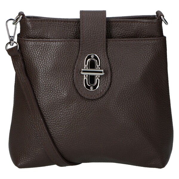 Dámská kožená crossbody kabelka Lara sweet, tmavě hnědá