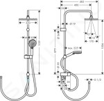 HANSGROHE - Vernis Shape Sprchový set Showerpipe 230 Reno, matná černá 26282670