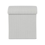 Taburet s úložným prostorem, krémová manšestrová látka